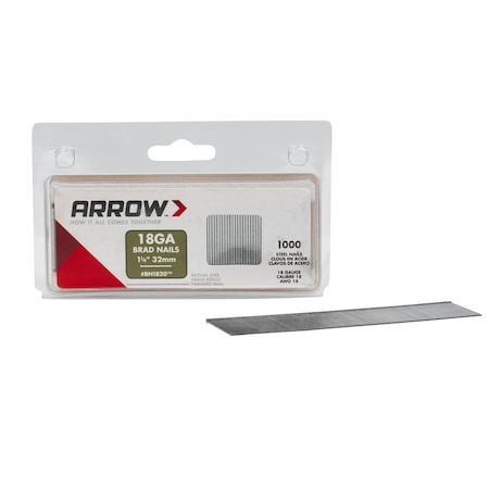 Arrow Fastener Arrow BN18 18 Ga. X 1-1/4 in. L Galvanized Steel Brad Nails 1000 pk 0.65 lb BN1820CS